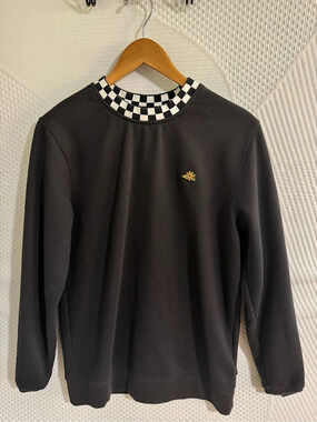 Vans Micro Dazed Pullover Crewneck Sweatshirt Black & White Small